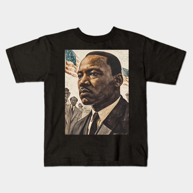 Inspire Unity: Festive Martin Luther King Day Art, Equality Designs, and Freedom Tributes! Kids T-Shirt by insaneLEDP